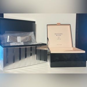 2 gift boxes black 9x9” & silver 8x12” from Macy’s